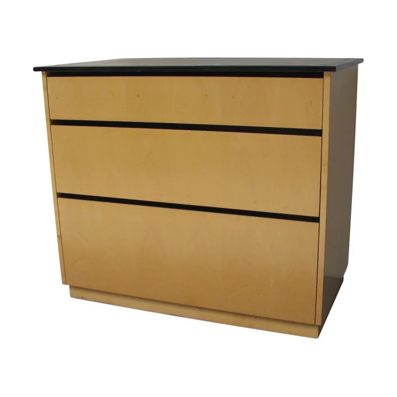 Art-Deco chest of 3 drawers in maple with tray top … - Moinat - ACTION NOËL 2020