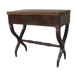 Desk, English writing table in mahogany Charles X.