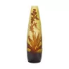 Gallé 花瓶，黄色玻璃加倍紫色，酸蚀，…… - Moinat - 箱, 瓮, 花瓶