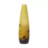Vase de Gallé, verre jaune doublé violet, gravé à l'acide, … - Moinat - Boites, Urnes, Vases