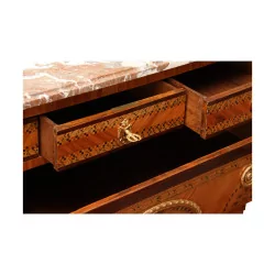 个路易十六镶嵌抽屉柜，带 5 个抽屉，经过改造，