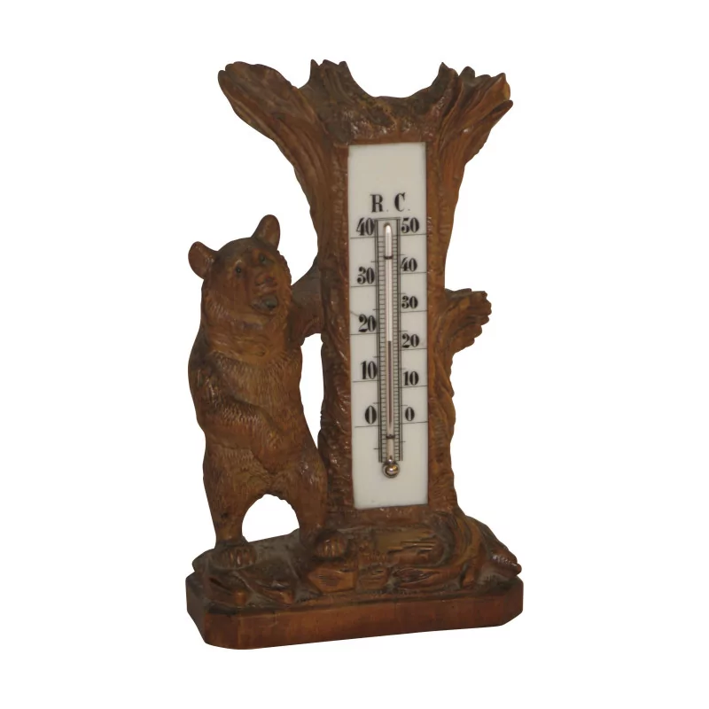 „Bären“-Thermometer aus geschnitztem Holz. Frühes 20. Jahrhundert. - Moinat - Dekorationszubehör