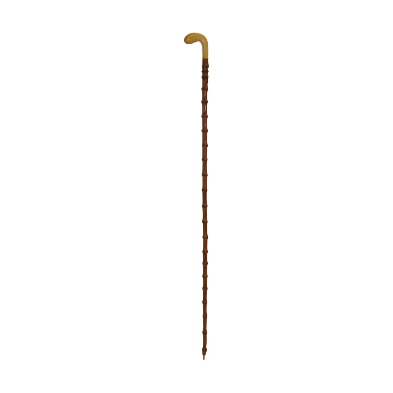 根带象牙柄的竹制手杖。时期：20世纪 - Moinat - 装饰配件