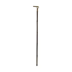 Cane carrying bag and whistle in silver brass and rod …