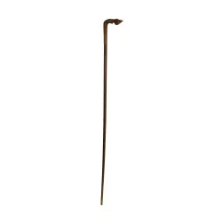 Cane with bone stem and horn handle in the shape of a hoof …