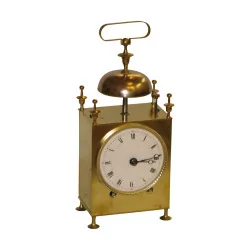 Directoire officer clock in bronze with enamel dial, …