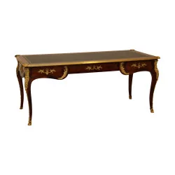 Louis XV style desk in rosewood and violet wood, mounted …