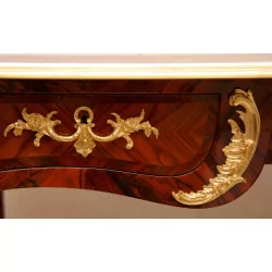 Louis XV style desk in rosewood and violet wood, mounted …