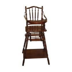child's high chair in walnut with beech base, …