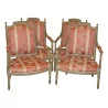 Set mit 4 Sesseln „à la Reine“ aus lackiertem, geschnitztem Nussbaum … - Moinat - Armlehnstühle, Sesseln