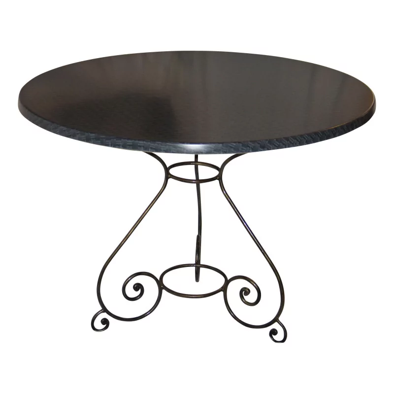 wrought iron table with MDF top Scena Bosco rattan … - Moinat - VE2022/2