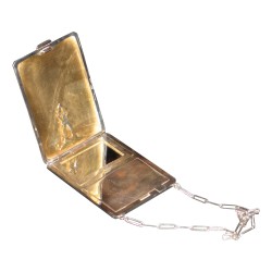 Minaudière in 925 silver (120gr) with chain containing: 1 …