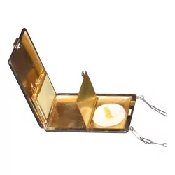 Minaudière en argent 925 (120 gr) avec chainette contenant : 1