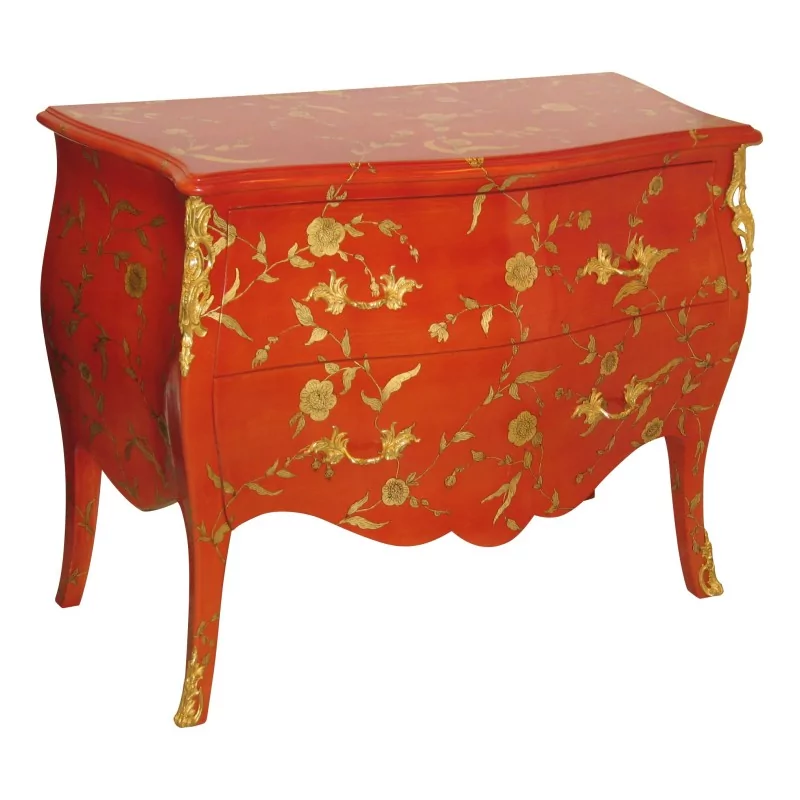 个柜子，带 2 个抽屉，路易十五风格，漆木和 - Moinat - 带抽屉的衣橱, 7抽屉胸