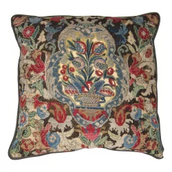 tapestry cushion “Flowers in a pot” with small motif …