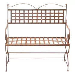 \"Stay\" bench in wrought iron.
