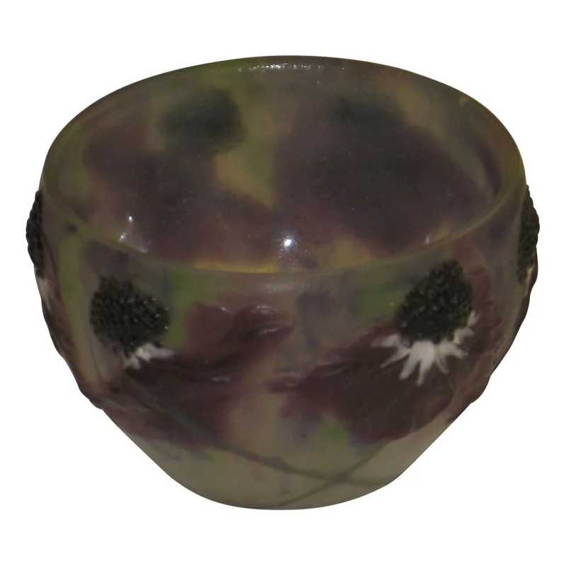 Petit bol “Anémones” multi couleurs en pâte de verre, signé … - Moinat - Accessoires de décoration