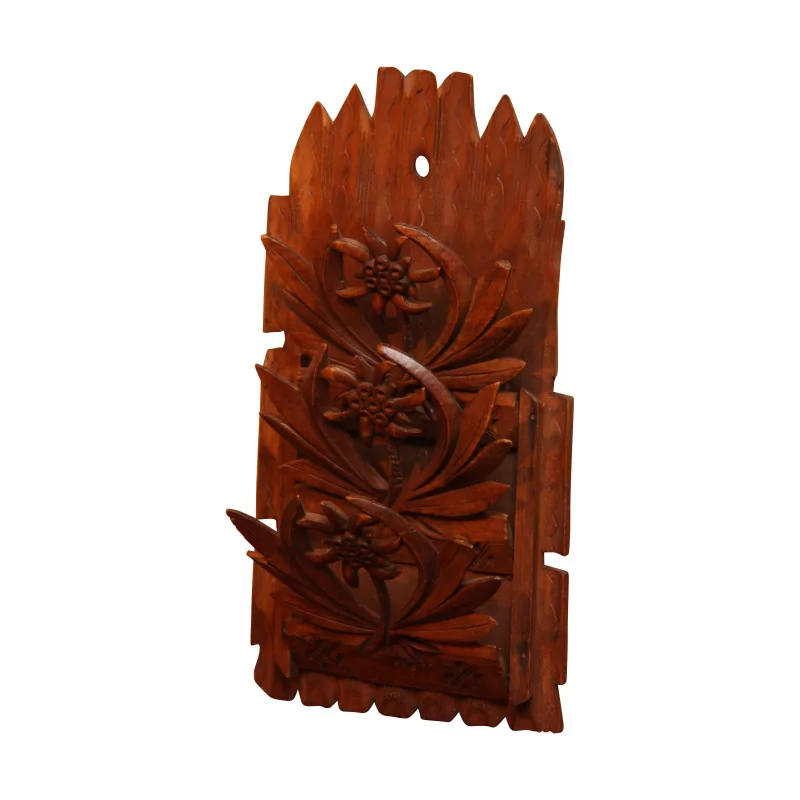 Brienz folding letter holder in carved wood. Swiss. - Moinat - Plates
