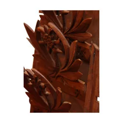 Brienz folding letter holder in carved wood. Swiss.