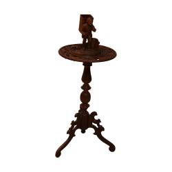 “Smoking table” pedestal table by Brienz in carved wood. END …