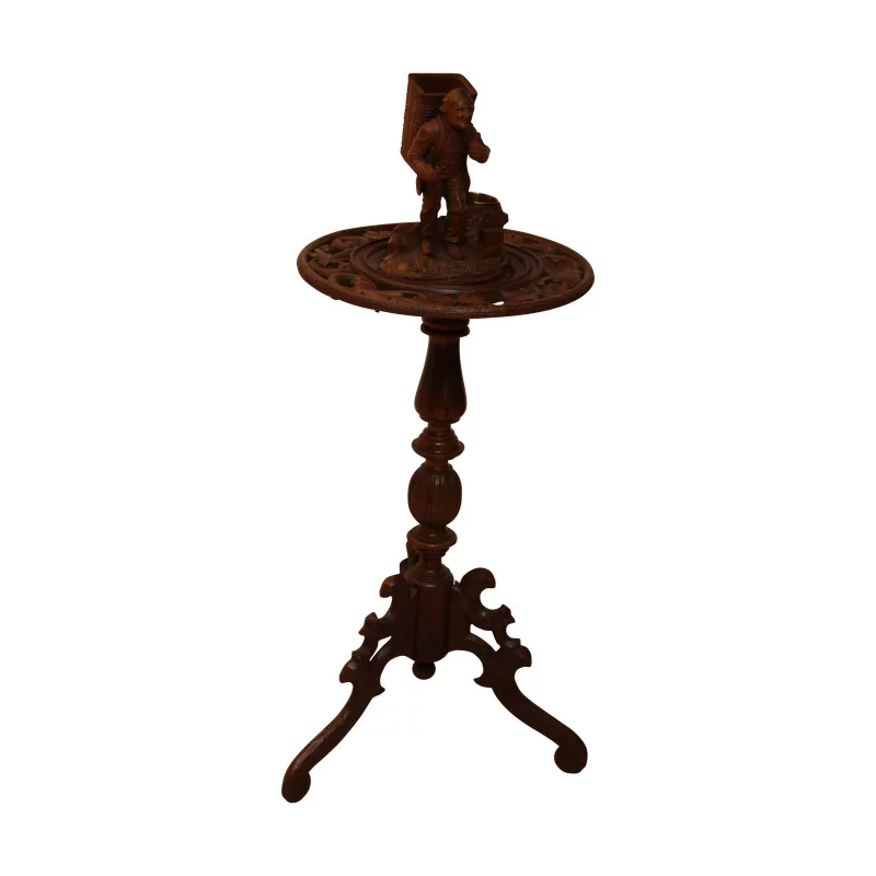 Säulentisch „Räuchertisch“ von Brienz aus geschnitztem Holz. ENDE … - Moinat - VE2022/3