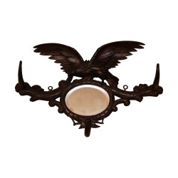 Brienz coat hanger with bevelled oval mirror. Early 20th