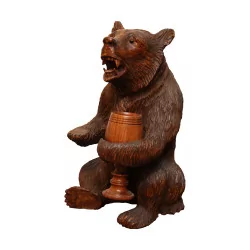 Glass bearer bear in Brienz wood. Period: 20th century