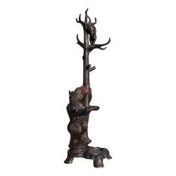Carved wooden coat rack in the spirit of Brienz or …