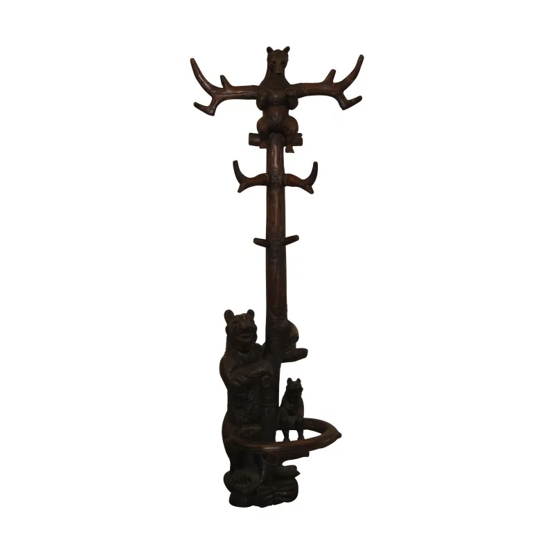 Bear coat rack in carved wood from Brienz. 20th century - Moinat - Brienz
