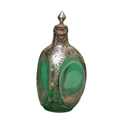Carafe à liqueur en verre avec ornement argenté “Jade …