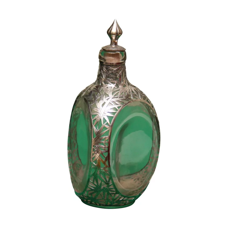 Carafe à liqueur en verre avec ornement argenté “Jade … - Moinat - Carafes