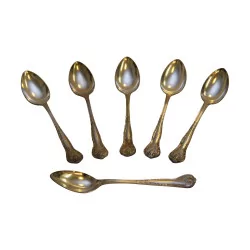Set of 6 silver spoons. Period: 20th century