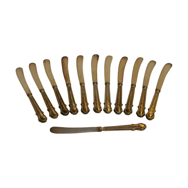 Service en argent (598 gr) comprenant : 12 couteaux et 12 - Moinat - Argenterie