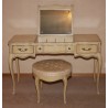 Coiffeuse avec son tabouret en bois peint blanc crême. Epoque … - Moinat - Coiffeuses