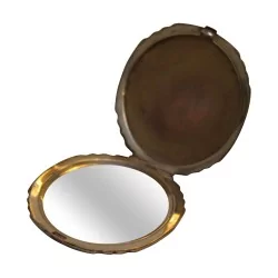 Poudrier en argent avec son miroir à l intérieur. Angleterre,