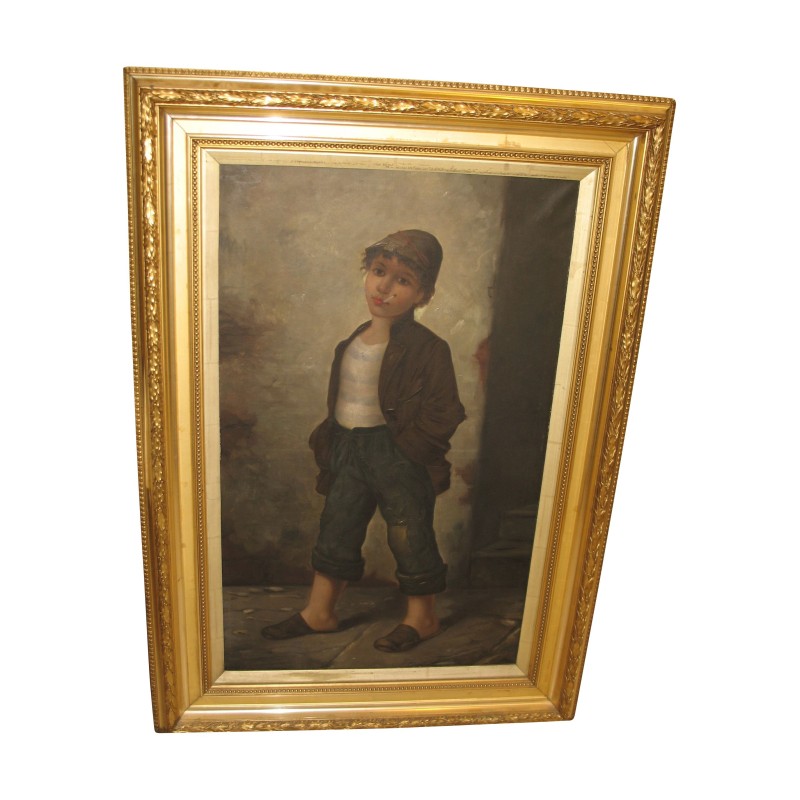 Tableau “Gavroche”, signature illisible en bas, avec cadre … - Moinat - Tableaux - Portrait Tableau “Gavroche”, signature illisible en bas, avec cadre … - Moinat - Tableaux - Portrait