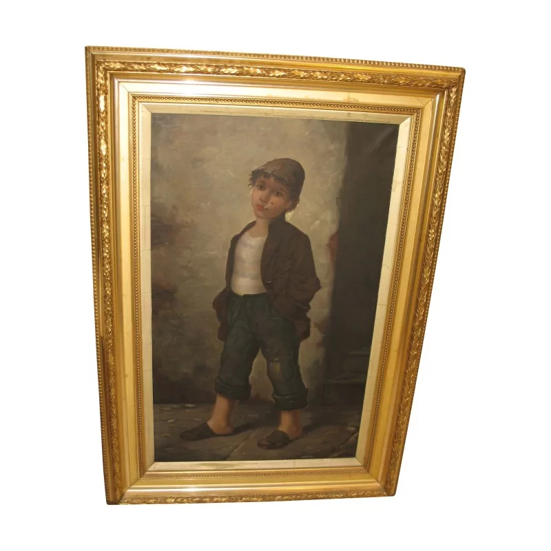 Tableau “Gavroche”, signature illisible en bas, avec cadre … - Moinat - Tableaux - Portrait Tableau “Gavroche”, signature illisible en bas, avec cadre … - Moinat - Tableaux - Portrait