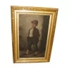 Tableau “Gavroche”, signature illisible en bas, avec cadre … - Moinat - Tableaux - Portrait