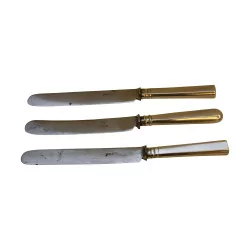 Set of 3 silver knives (378gr). Russia, 19th century.