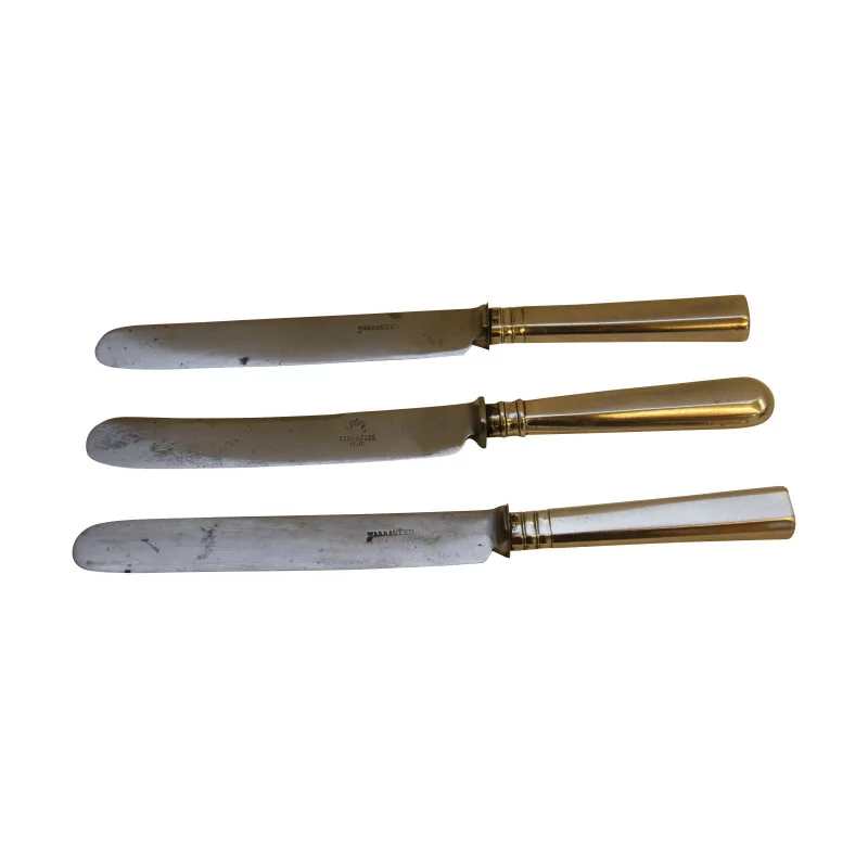Set mit 3 silbernen Messern (378gr). Russland, 19. Jahrhundert. - Moinat - Silber