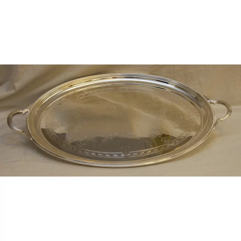 Oval silver tray circa 1890 - Moinat - Plates Oval silver tray circa 1890 - Moinat - Plates
