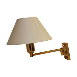 Wall lamp with 1 articulated arm in golden brass and