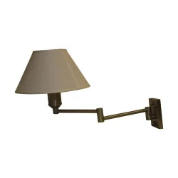 Wall light with 2 articulated arms in satin nickel-plated brass …