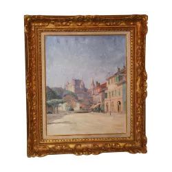Gemälde „La Place du Palais à Nyon“, rechts unten signiert …