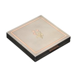 kompakte Box in Silber und Roségold mit Innenausstattung …