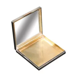 compact box in silver and pink gold with interior …