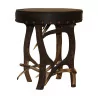 带鹿角底座和皮革座椅的圆形凳子…… - Moinat - Stools, Benches, Pouffes
