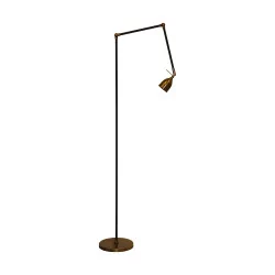 “Poole” reading light, black and brass finish.