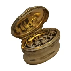 Vinaigrette "Les Verrières" ovale en argent (46 gr) de Henri