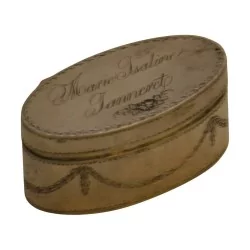 Vinaigrette en argent (53 gr) DHP, ovale, le couvercle est gravé